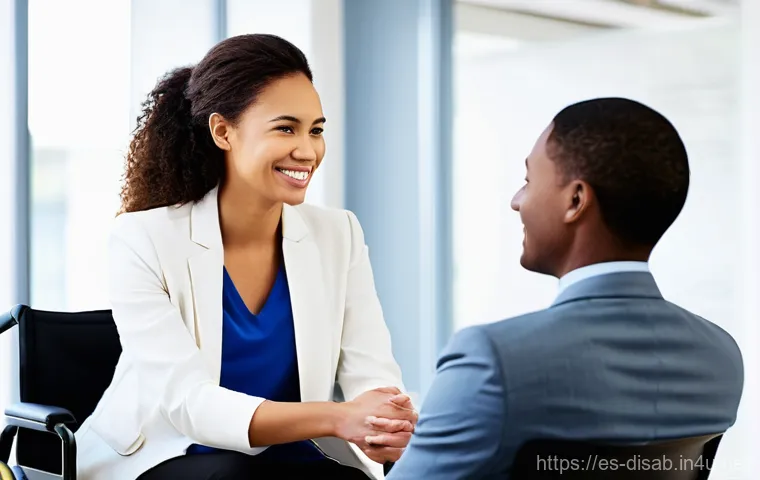 장애인재활상담사 직무별 역량 평가 - **Prompt 1: Empathetic Guidance and Trust**
"A rehabilitation counselor, a woman in her late 30s...