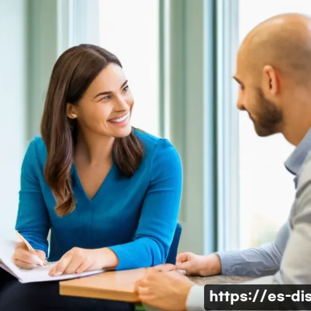 장애인재활상담사 자격증 준비 포럼 - **Prompt Title: Empathetic Connection in Rehabilitation Counseling**
**Image Prompt:** A warm, ...