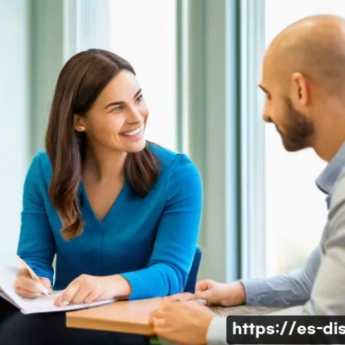 Home 15 장애인재활상담사 자격증 준비 포럼 - **Prompt Title: Empathetic Connection in Rehabilitation Counseling**
**Image Prompt:** A warm, ...