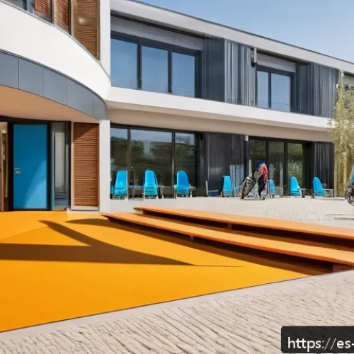 Home 17 장애인재활상담사 관련 국내 법률 - A modern rehabilitation center in Spain, featuring universal accessibility elements such as wide ram...